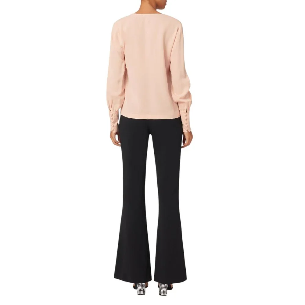 Intermix Sarah Ruffle Pink Silk Blouse. Top Size S - Picture 2 of 9